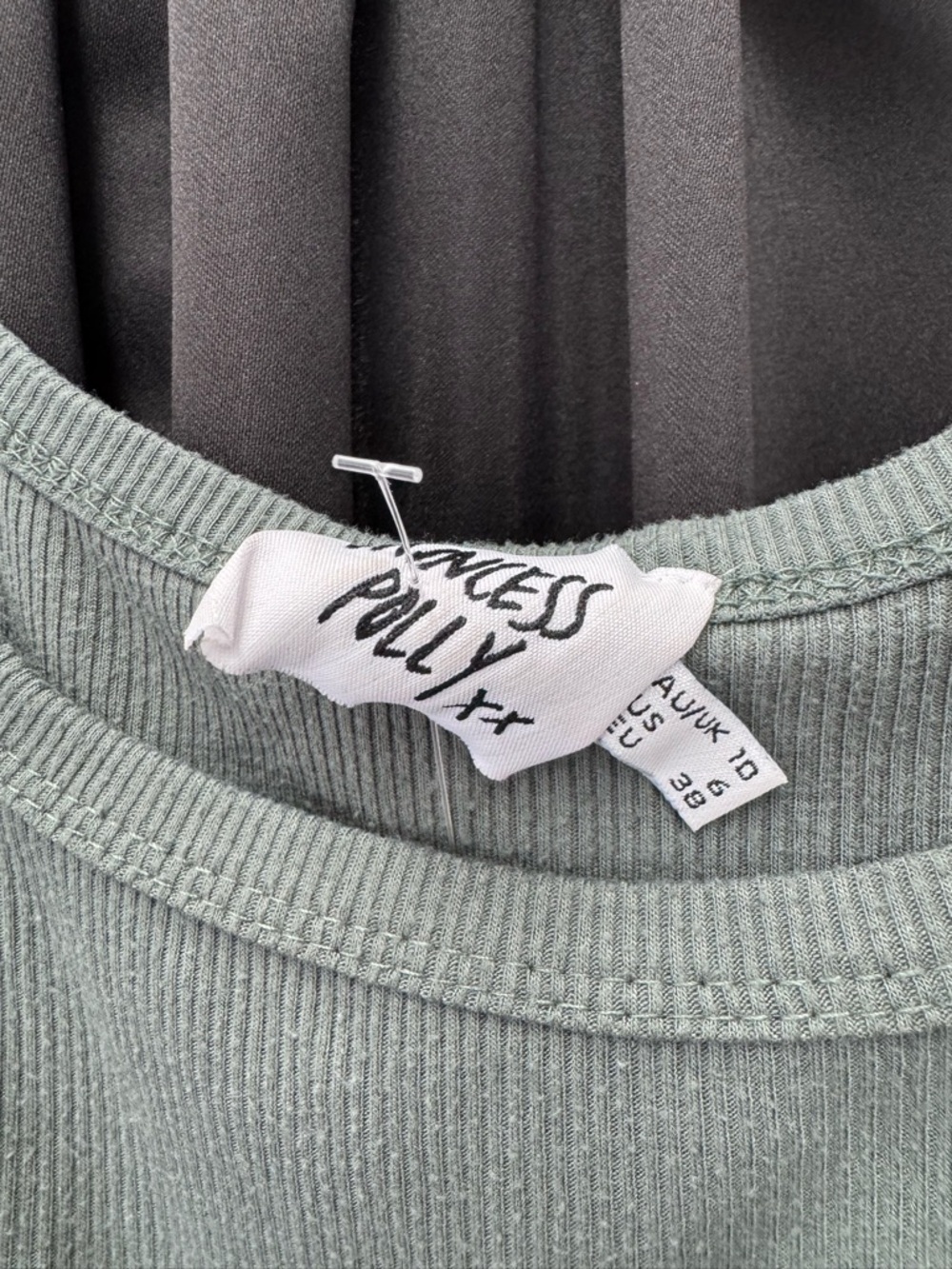 Princess Polly Sage Ribbed Drawstring Tank - Picture 2 of 4